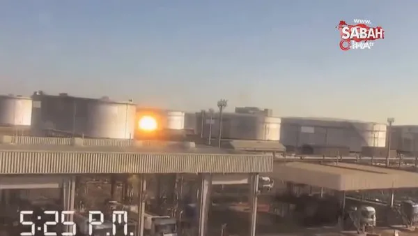 Suudi petrol tesisine gerçekleştirilen saldırının görüntüsü ortaya çıktı | Video