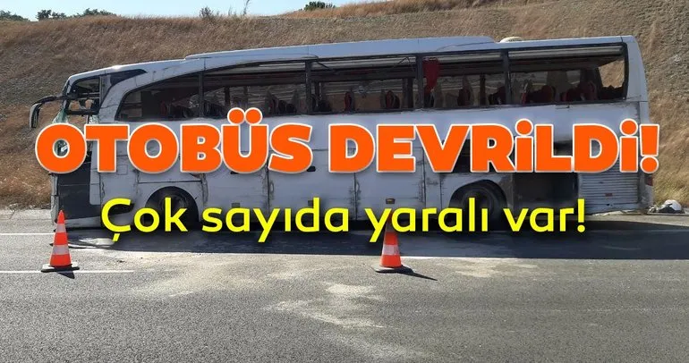 Son dakika: Balıkesir’de yolcu otobüsü devrildi: 32 yaralı