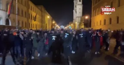 Münih’te izinsiz Covid-19 protestosunda arbede | Video
