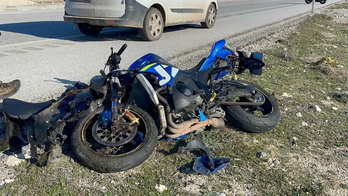 Motosiklet sürücüsünün feci ölümü