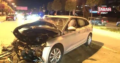 Maltepe’de karşı yönlerden gelen 2 otomobil çarpıştı | Video