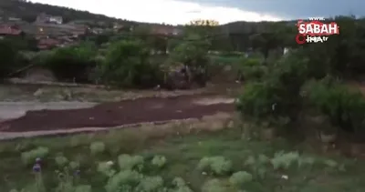 Nallıhan’ı sel etkisi altına aldı ceviz büyüklüğünde dolu yağdı | Video