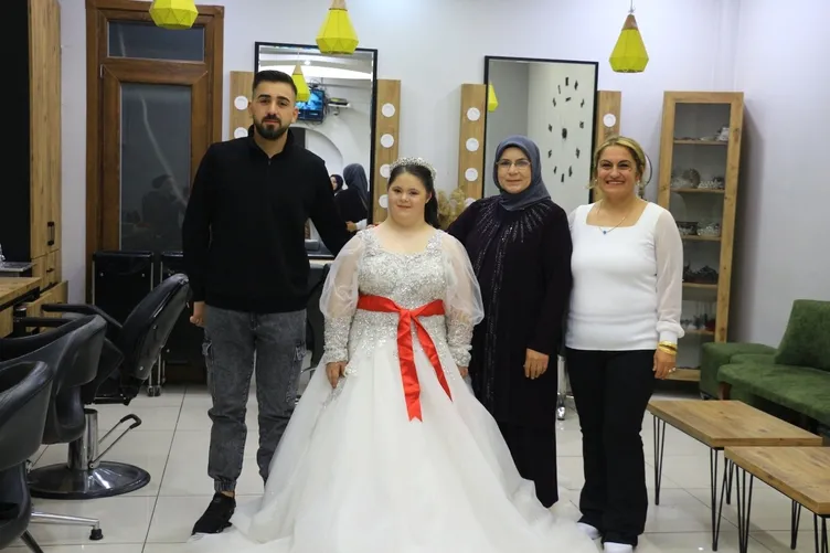 Down sendromlu kızın ‘gelinlik’ hayali gerçek oldu!