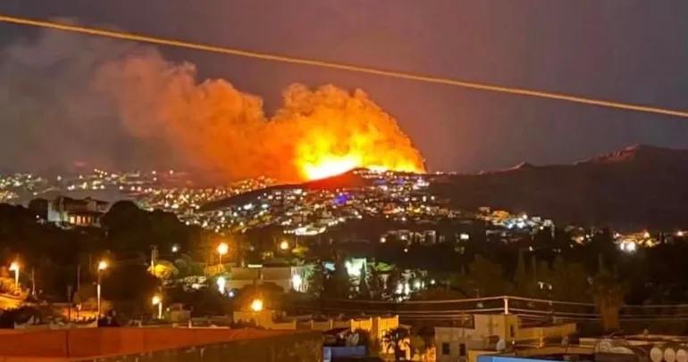 Bodrum’da geceyi alevler aydınlattı!