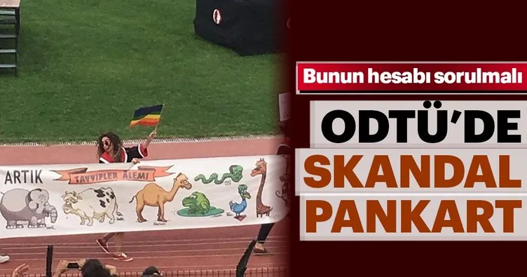 ODTÜ'de mezuniyet töreninde skandal pankart