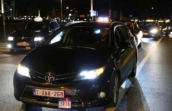 Brüksel'de Uber protestosu