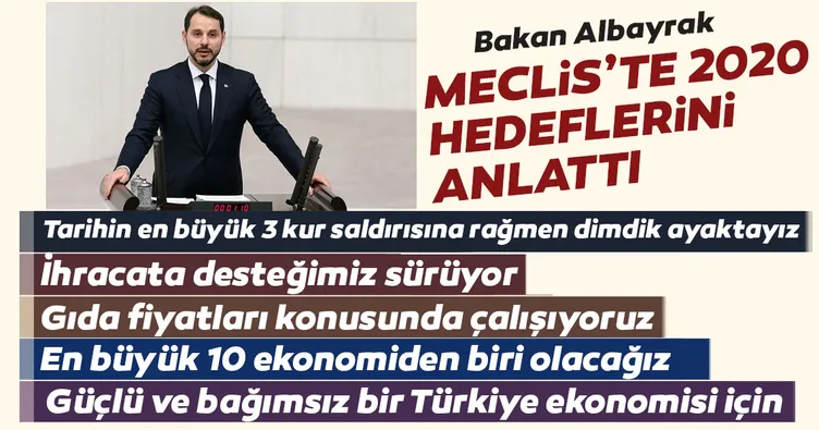 Berat Albayrak Meclis'te 2020 hedeflerini anlattı