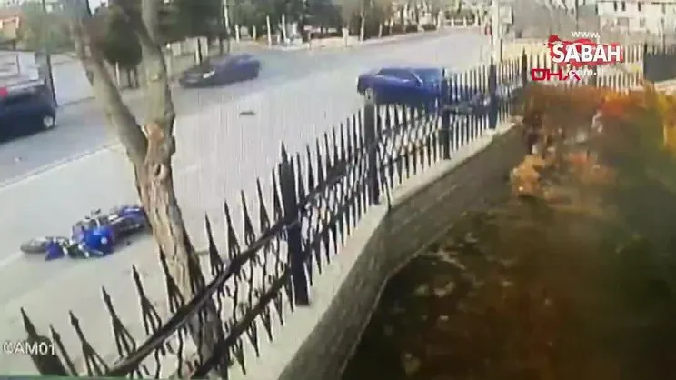 Konya'da motosiklet sürücüsünün öldüğü kazanın görüntüleri ortaya çıktı | Video
