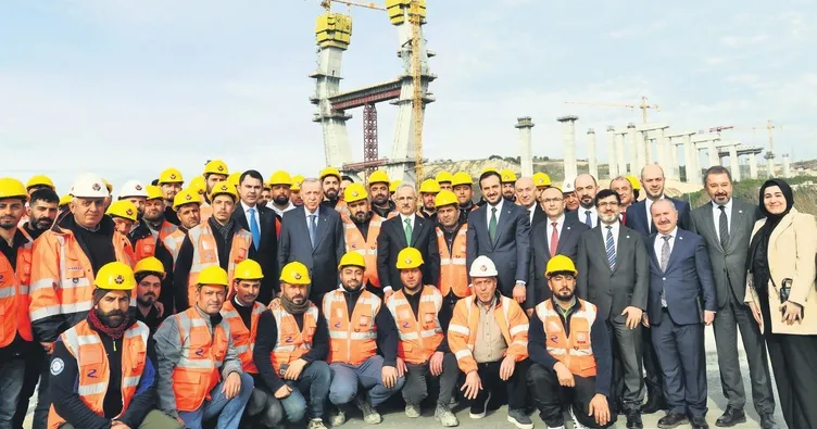Erdoğan’dan otoyol şantiyesine ziyaret