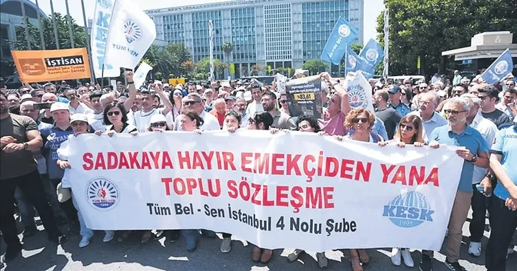 İBB yönetimine sözleşme protestosu