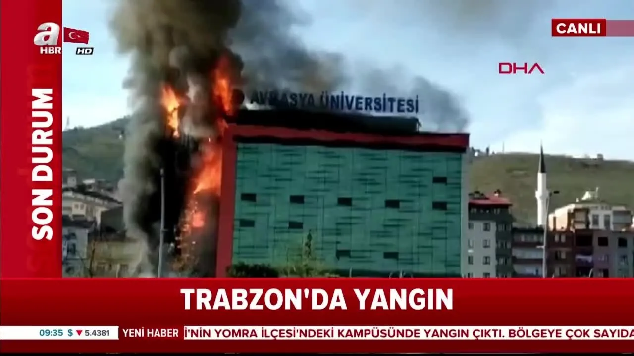 Trabzon Da Avrasya Universitesi Nde Yangin Olay Yerinde Ilk Goruntuler Videosunu Izle Son Dakika Haberleri