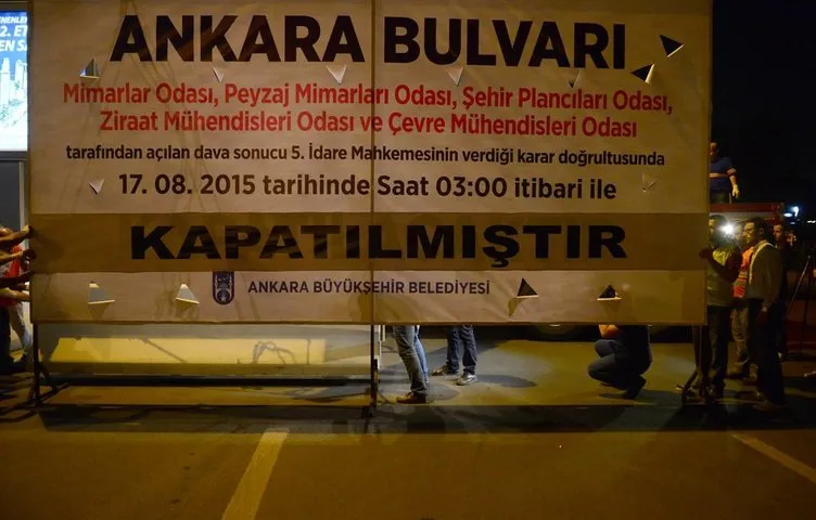 Ankara Bulvarı tamamen trafiğe kapatıldı