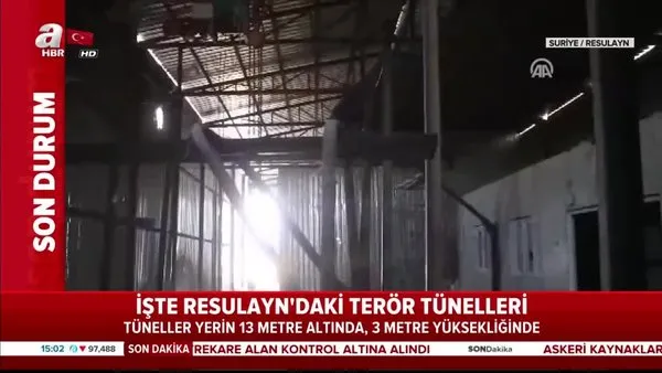 PKK/YPG'li teröristlerin Türkiye sınırına kadar ulaşan tünelleri ortaya çıktı... Yerin 13 metre altında ve 3 metre yüksekliğinde!