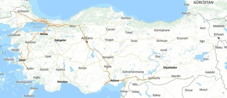 Türkiye Demiryolu Haritası - TCDD Türkiye Demiryolları Ağı Haritası ile Tren Yolu Olan Şehirler
