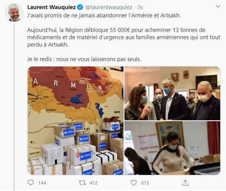 Son dakika: Fransız başkandan skandal paylaşım! Türkiye’nin doğusu, Batı Ermenistan olarak gösterildi...