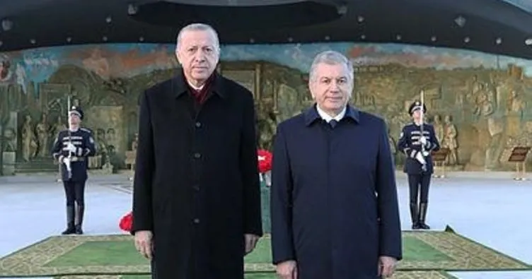 Başkan Erdoğan Özbekistan’da resmi törenle karşılandı
