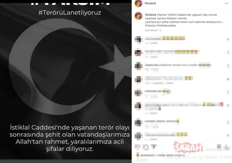 İstiklal Caddesi’ndeki hain terör saldırısı sonrası Türkiye tek yürek oldu! Sanat camiasından tepki yağdı ‘Bebek katilleri sizin insanlığınız yok’