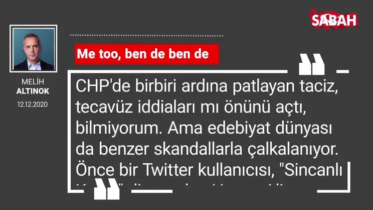 Melih Altınok 'Me too, ben de ben de'