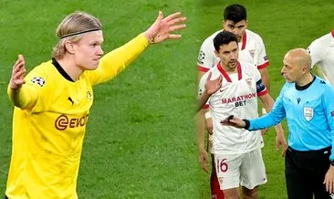 Son Dakika: Cüneyt Çakır, Borussia Dortmund-Sevilla maçına damga vurdu! Penaltı, kavga, sarı kart...