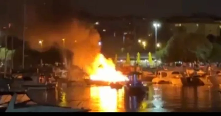 İstanbul Maltepe’de tekne yangını
