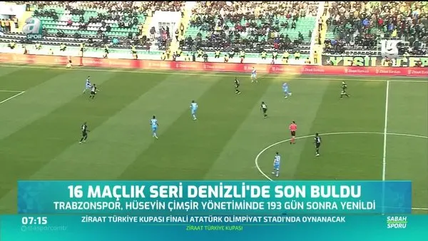 Trabzonspor'un 16 maçlık serisi Denizli'de son buldu