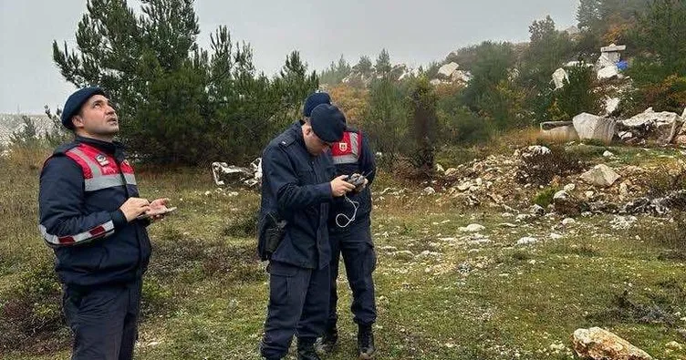 Kaybolan keçileri Jandarma drone ile buldu