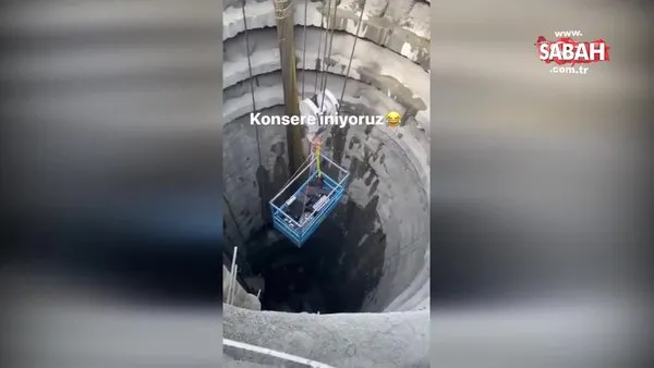 Kıraç, yerin 72 metre altında verdiği 1 Mayıs konserine iniş anı görüntülerini paylaştı | Video