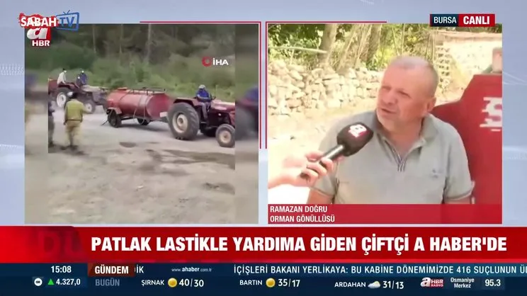 Patlak lastikle yangın bölgesine giden Ramazan Doğru, o anları A Haber'e anlattı | Video