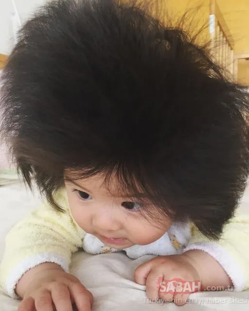 Japon bebek gür saçlarıyla sosyal medyada fenomen oldu