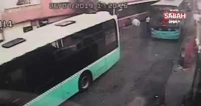 İstanbul’da freni boşalan halk otobüsünün iş yerine girme anı kamerada