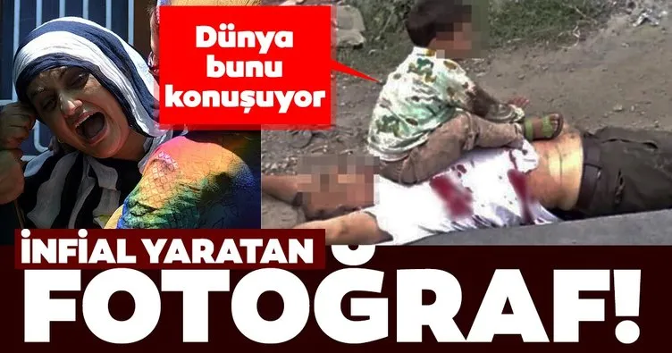 Sosyal medyayı ayağa kaldıran fotoğraf! Keşmir’de öldürülen dedesinin göğsünün üzerine oturan 3 yaşındaki çocuk ...