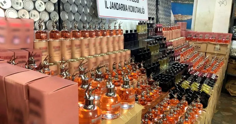 Jandarmadan bayram operasyonu: 50 bin şişe bire bir üretilen sahte parfüm ele geçirildi