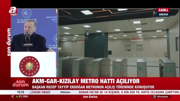 SON DAKİKA: AKM-Gar-Kızılay metro hattı açıldı! Başkan Erdoğan'dan önemli açıklamalar | Video