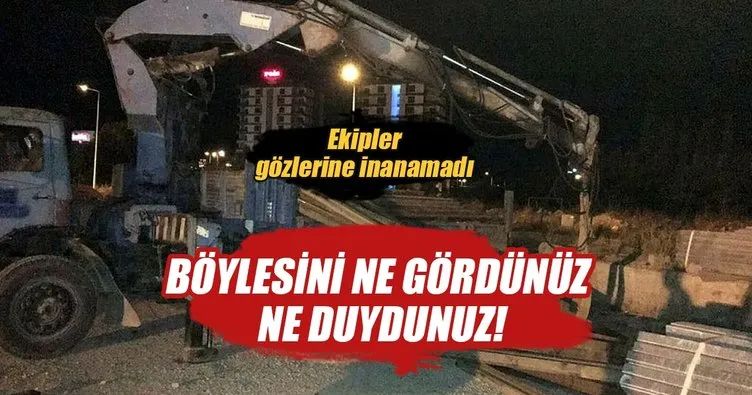 41 ton rayı vinçle çalmış