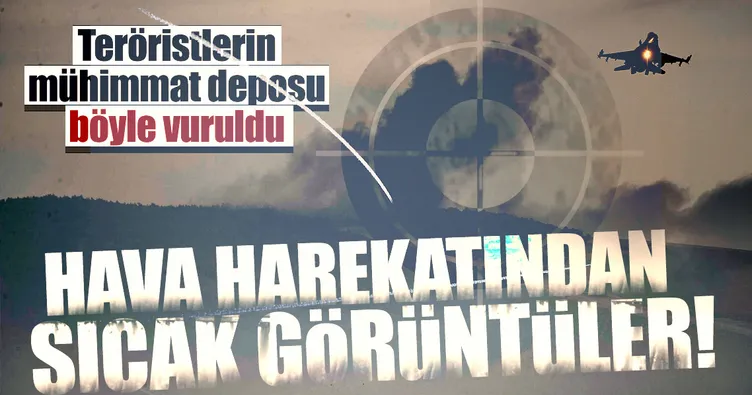 YPG’nin silah deposu böyle vuruldu!