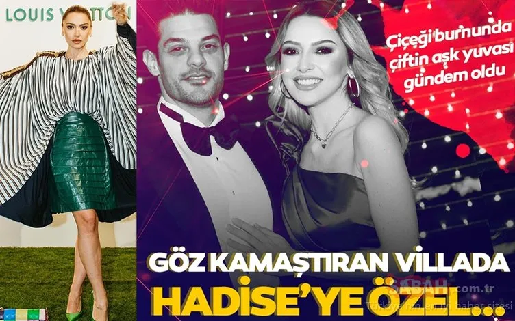 Şarkıcı Hadise ile eşi Mehmet Dinçerler’in aşk yuvası sosyal medyada gündem oldu! Göz kamaştıran villada Hadise’ye özel...