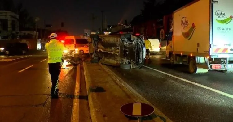 Sarıyer’de servis minibüsü otomobile çarptı! 1 yaralı