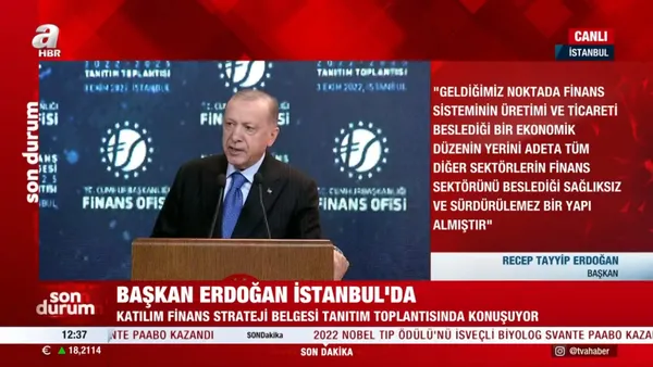 Son dakika: Başkan Erdoğan’dan Katılım Finans Strateji Belgesi toplantısında önemli açıklamalar