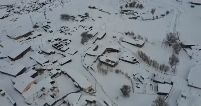 Iğdır'da karlar altında köyler havadan görüntülendi #igdir