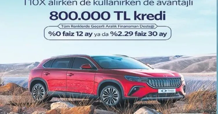 T10X’te 800 bin liraya sıfır faiz