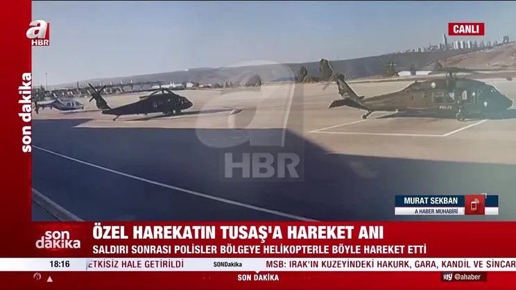 Gölbaşı'dan özel Harekat timlerinin TUSAŞ'a gidiş anı kamerada