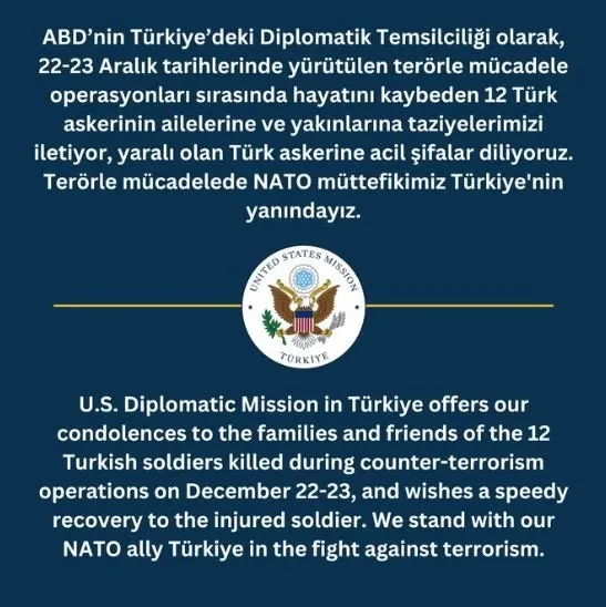 Terör örgütü PKK’nın baş sponsoru ABD’den ikiyüzlü paylaşım!