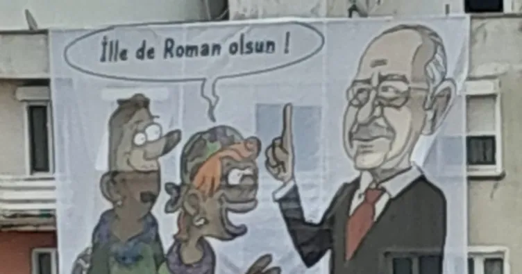 CHP’den ırkçı afiş! Romanlar 14 Mayıs’ta bu karikatürü unutmayacak