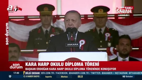 Kara Harp Okulu Diploma Töreni! Başkan Erdoğan: Hedeflerimizin neticesini alacağız | Video