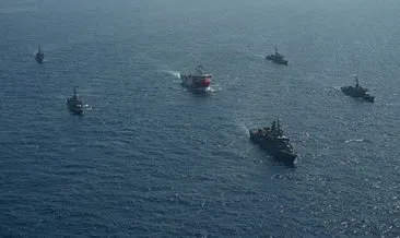 Oruç Reis sismik araştırma gemisine Türk Deniz Kuvvetleri refakat ediyor
