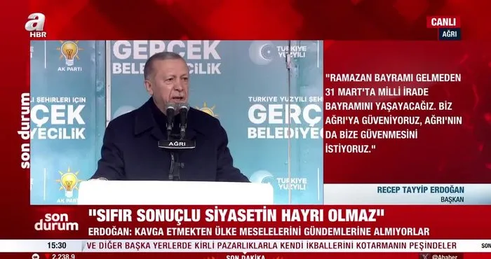 Başkan Erdoğan’dan Ağrı mitinginde önemli açıklamalar | Video