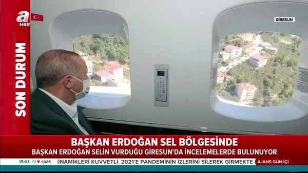 Son dakika haberi | Cumhurbaşkanı Erdoğan Giresun'da sel felaketinin yaşadığı bölgede | Video
