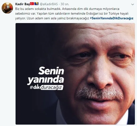 Cumhurbaşkanı Erdoğan'a dev destek! Senin yanında dik duracağız