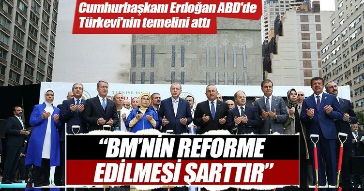 Cumhurbaşkanı Erdoğan ABD’de Türkevi’nin temelini attı