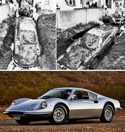 İhbar üzerine kazdıkları bahçeden Ferrari çıktı! İşte toprağın altından çıkanlar...
